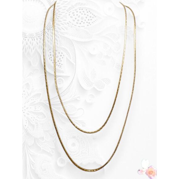 Sarah Coventry Jewelry - Sarah Coventry Double Chain Layered Necklace Long 24-26" Gold Tone 334